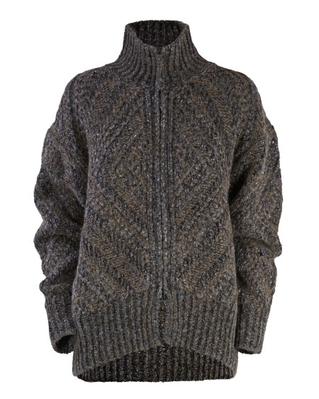Shop FABIANA FILIPPI  Cardigan: Fabiana Filippi bomber in velour.
Disegno punta a diamante.
Velour con zip.
Dettaglio punto luce.
Composizione: 51% Viscosa 16% Poliammide 13% Metallo 10% Mohair 10% Alpaca.
Fabbricato in Italia.. MAD223F450H755-VR2